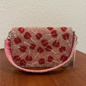Marshalls Pink and Red Beaded Bag
